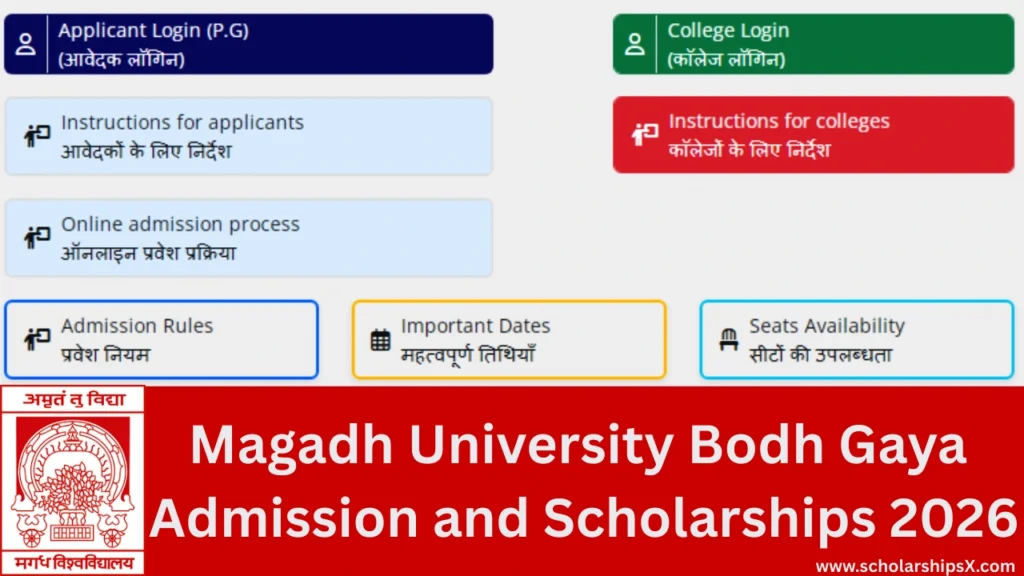 Magadh University Bodh Gaya: Admission and Scholarships