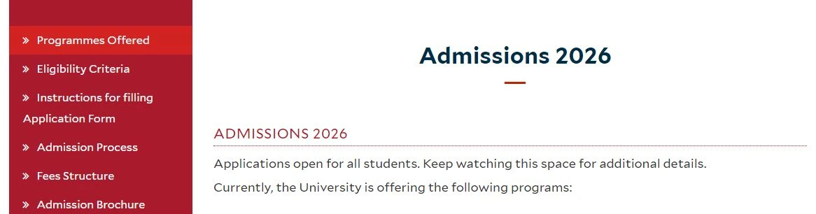 Nalanda University Rajgir Admission Process 2026–27