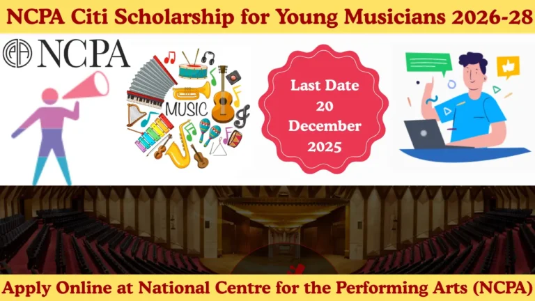 NCPA Citi Scholarship for Young Musicians 2026-28