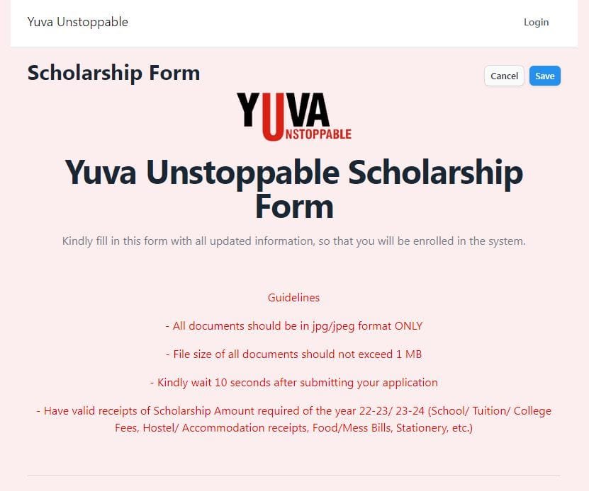 How to Apply Online Yuva Unstoppable Scholarship