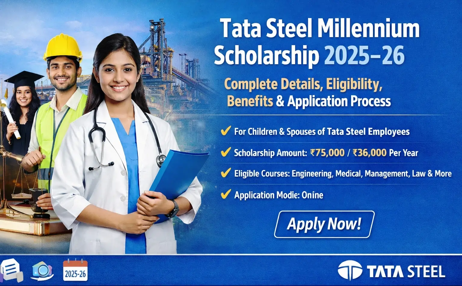 Tata Steel Millennium Scholarship 2025-26