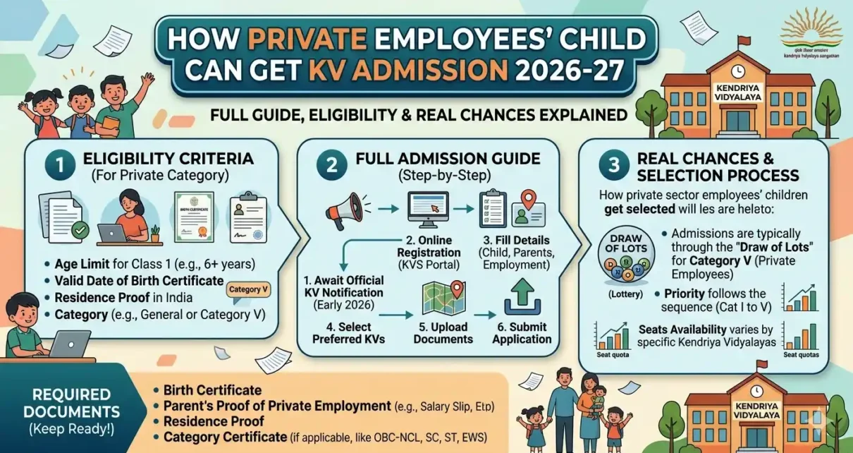 How Private Employees Child Can Get KV Admission 2026-27