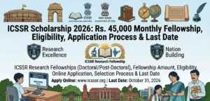 ICSSR Scholarship 2026: Rs. 45,000 Monthly Fellowship