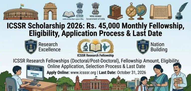 ICSSR Scholarship 2026: Rs. 45,000 Monthly Fellowship