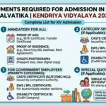 Documents Required for KV Admission in Class 1 & Balvatika Kendriya Vidyalaya 2026