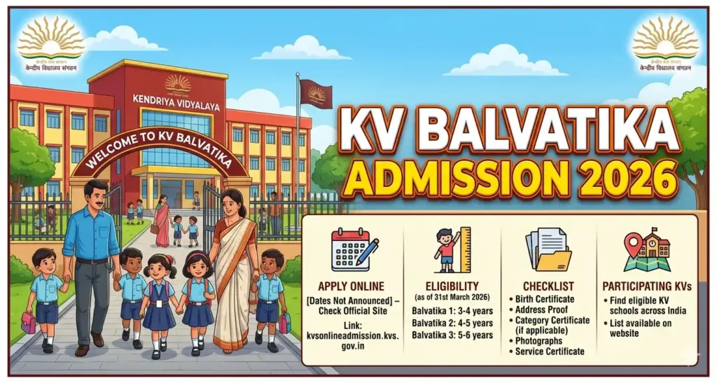 KV Balvatika Admission 2026 Notification Out