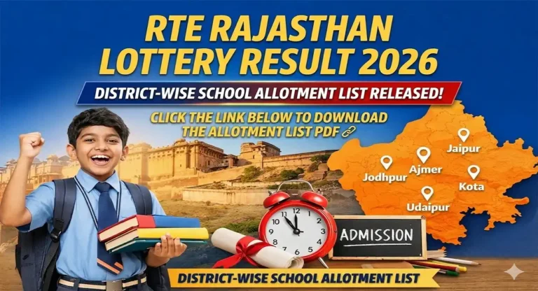 RTE Lottery Result 2026 Rajasthan