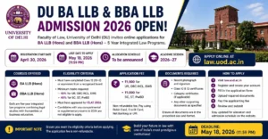 DU BA LLB and BBA LLB Admission 2026 Open