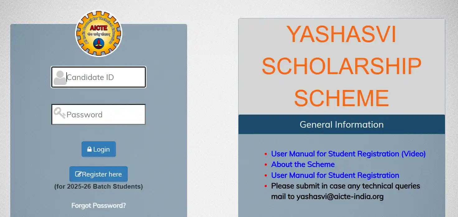 AICTE Yashasvi Scholarship 2026-27