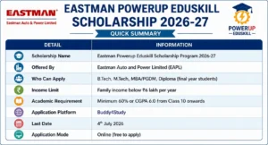 Eastman Powerup Eduskill Scholarship 2026-27 – A Real Chance for Engineering & Management Students