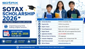 SOTAX Scholarship 2026 for Children of Pharma Employees