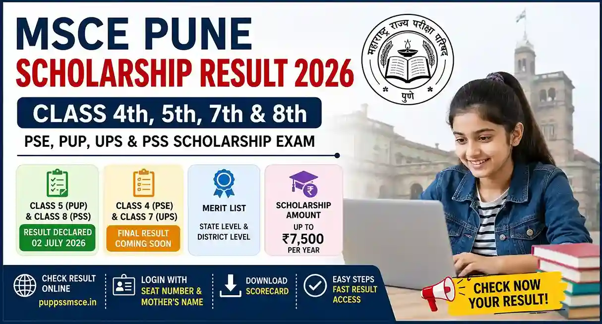 MSCE Pune Scholarship Result 2026