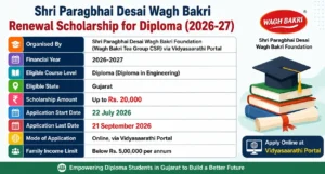 Wagh Bakri Renewal Scholarship 2026-27